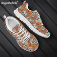 thumbnail image 1 of Zapatillas deportivas informales con estampado de calavera de azúcar de Doginthehole para mujer, zapatos planos con cordones para exteriores, calzado para caminar para mujer, 1 of 6