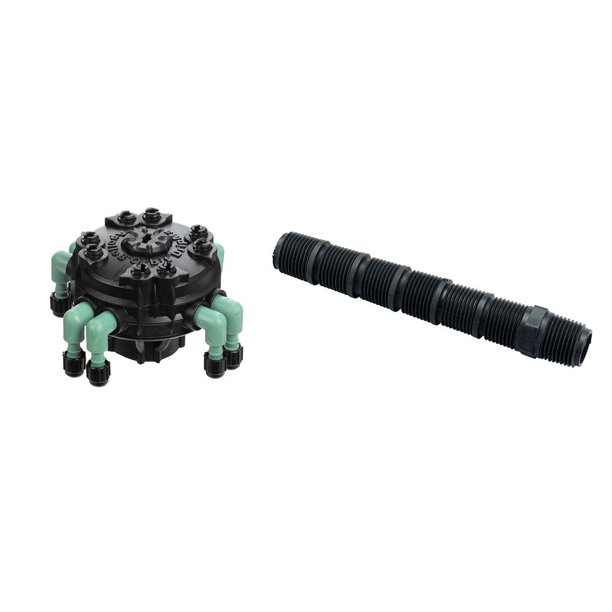 Orbit 8Port Drip Irrigation Manifold and 1/2 inch X 6 inch Cutoff