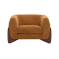 thumbnail image 2 of Noble House Modern Upholstered Boucle Arm Chair,Tuxedo Design with Unique Triangular Birch Legs,Caramel, 2 of 9