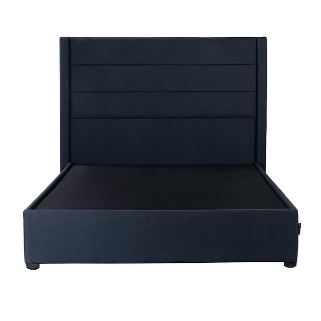 Box Base Cama + Cabecera Queen Size Lugo Azul