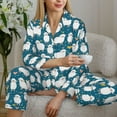 thumbnail image 6 of Pofeuu Cute Sheep And Hearts Print Womens Pajamas Set Long Sleeve Sleepwear Button Down Nightwear Soft Pj Lounge Sets Button Down Pajamas Women-Large, 6 of 7