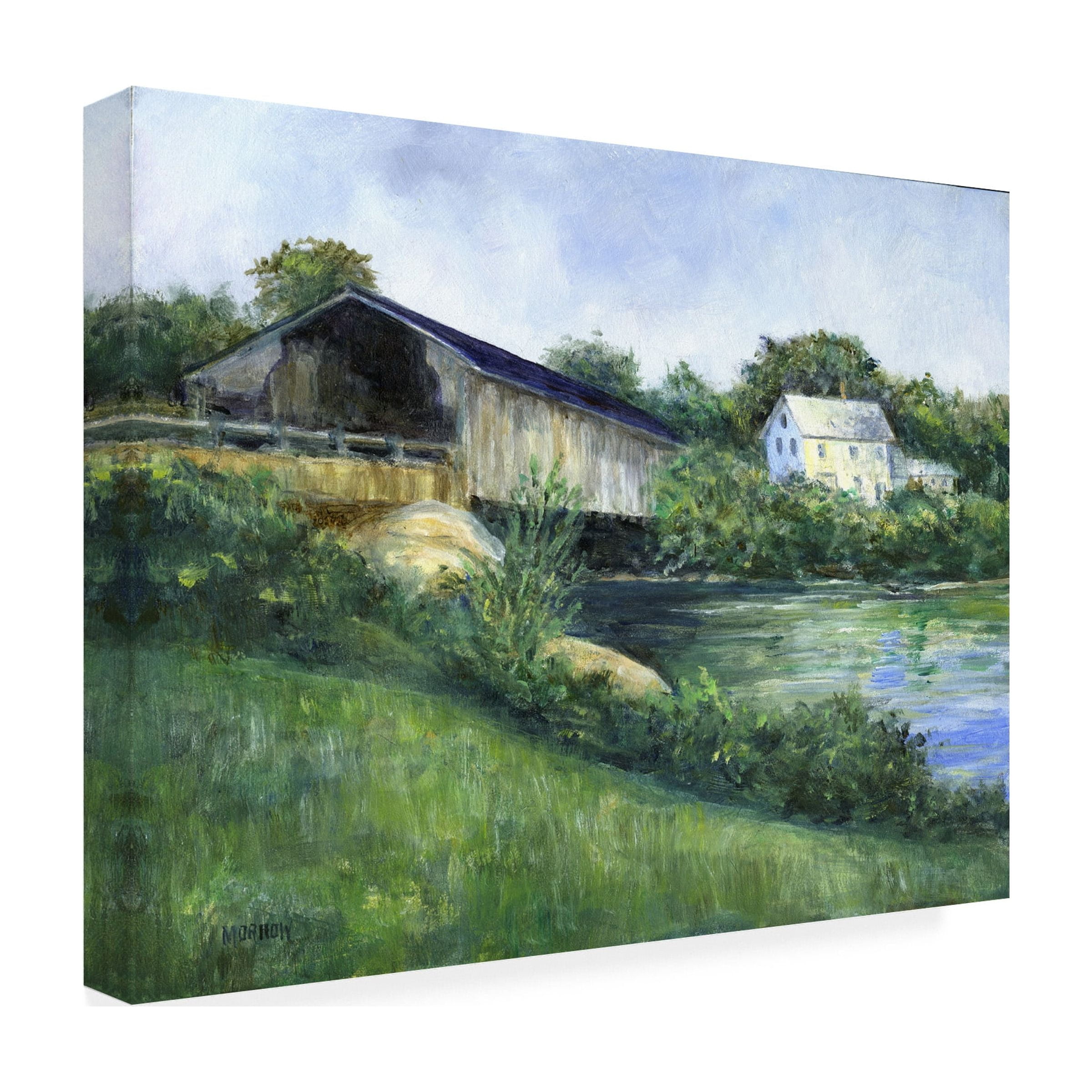 Canvas Wall Art - John Morrow 'Waitsfield Crossing' Wall Art for Living Room, Bedroom, or Office DÃ©cor by Trademark Fine Art - 32 x 24 Inches