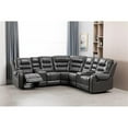 thumbnail image 5 of Pemberly Row PU Leather Gray Sectional Sofa L-Shaped Reclining, 5 of 8