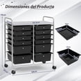thumbnail image 3 of Costway Carrito Auxiliar con 12 Cajones Carro de Almacenamiento con Ruedas Estantería en Despacho Escritorio Oficina 64 x 38 x 75 cm, 3 of 10