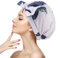 thumbnail image 1 of Gorro de baño de lujo para mujer, gorros de baño impermeables con lazo, gorros de baño reutilizables, gorro de baño multifuncional, gorro de baño para el hogar Vhermosa LRWJ086-2, 1 of 7