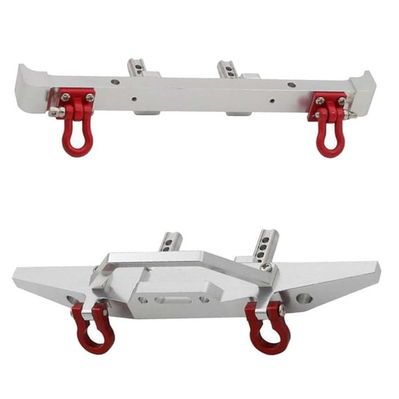 guohui 2 Pieces 1/12 RC Bumper (Front and Rear) Crawler Metal Spare Parts Upgrade Parts argent