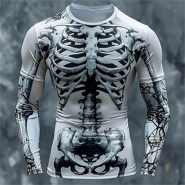 Stylish Men's Long Sleeve T-Shirt with Unique 3D Pattern for Casual Wear and Active