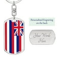 thumbnail image 2 of Hawaii State Flag Keychain Dog Tag Stainless Steel or 18k Gold, 2 of 16