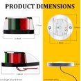 thumbnail image 5 of LED Boat Navigation Lights Waterproof Marine Bow Stern Deck Lights with Chrome Bezels 3 Piece Set, 5 of 5