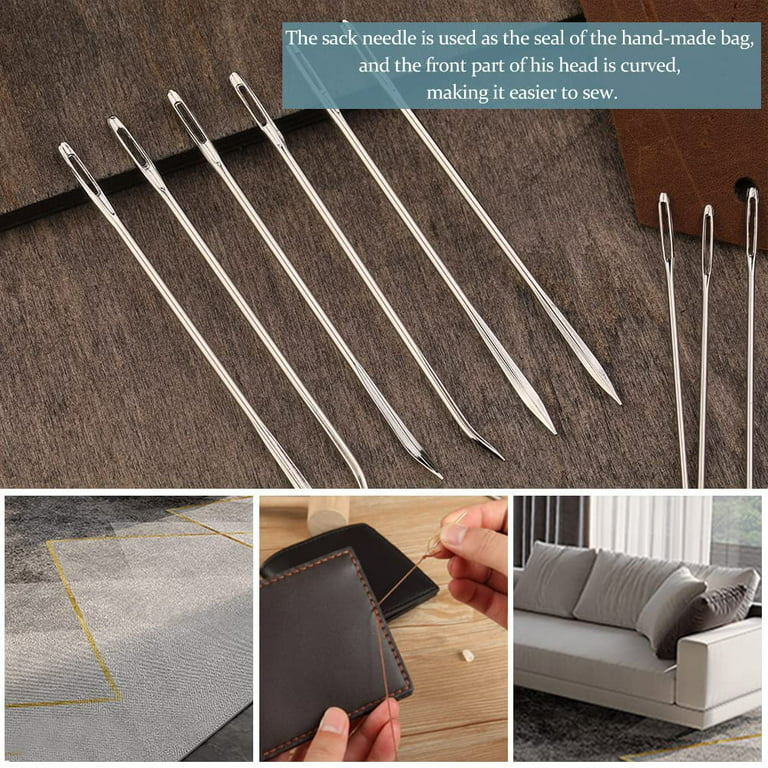 120 Pcs Leather Needles, Curved Sewing Needles, Weaving Needle for Carpet  Leather Canvas Repairing, Blocking Knitting