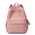 thumbnail image 2 of CUZIBR Striped Corduroy Backpack Lightweight Soft Casual Rucksack With Zipper Tassels Padded Adjustable Shoulder Straps Multi Compartment Book Bag For Students Daily School Shopping, 2 of 4