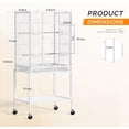 thumbnail image 2 of Ktaxon 53 Inch White Standing Metal Bird Cage with Rolling Wheel Stand, Large Vertical Parrot Cage with Storage Shelf & Pull Out Tray for Small Medium Birds, 2 of 8