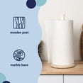 thumbnail image 3 of happimess PRH2000C Avery Modern Classic Metal with Non Slip Weighted Marble Base Paper Towel Holder, Beige/White, 3 of 6