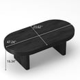 thumbnail image 6 of Mid Century Modern Oval Fluted Coffee Table, Farmhouse Wood Coffee Table, Cocktail Table, Center Table for Living Room, Office, Home Decor(Black, 23.62" D x 47.24" W x 16.34" H), 6 of 9