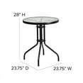 thumbnail image 6 of Flash Furniture 23.75'' Round Tempered Glass Metal Table, 6 of 9