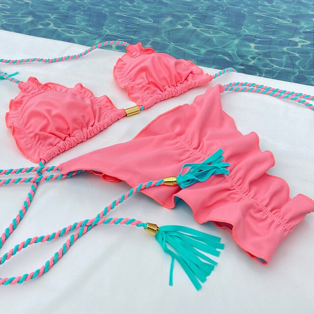 QWZNZGR Sexy Bikini 2023 Biquinis Feminino Swimwear Women Bathing Suit