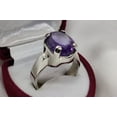 thumbnail image 3 of Natura Amethyst Mens Ring Sterling Silver 925 Purple Amethyst Ring Neelam Ring Purple Gem Ring Handmade Ring Men and Womne Ring, 3 of 3
