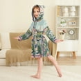 thumbnail image 4 of FORMRS Niños Bathrobe Unisex Hooded Robe Soft Plush Pajamas Sleepwear, Size 2-3T, Window Plants, 4 of 7