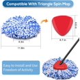 thumbnail image 4 of UYGDUY-8 Pack RinseClean Spin Mop Replacement Head Refills with 1 Rotating Mop Base Compatible with O Ceda RinseClean 2 Tank System, Blue Microfiber Mop Refills for Floor Cleaning, 4 of 4