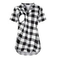 thumbnail image 6 of Youmylove Women Maternity Summer For Breastfeeding Nursing Blouse Short Sleeve V-Neck Plaid Printed Tops T-Shirt Tee Shirts 3-Pack Comfy, 6 of 8