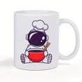 thumbnail image 2 of Cute Chef Panda Ceramic ceramic white mug- Perfect for Coffee& Tea Lovers, 2 of 5