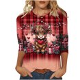 thumbnail image 2 of Craaazy Women's Charming Prints Valentines 3/4 Sleeve Shirts Gifts, 2 of 6