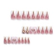 thumbnail image 3 of Uñas postizas adhesivas QQPPOLIU 24 piezas French Nude con pedrería, 3 of 7