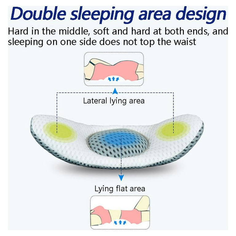 Lumbar Support Cushion, Adjustable Height 3D Lower Back Support Pillow  Waist Sciatic Pain Relief Back Pillow, With Buckwheat Sleep Pillow Bed