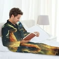 thumbnail image 5 of KLL Firefly Forest Fox Sleepwear Mens Flannel Pajamas,Long Cotton Pj Set, 5 of 7