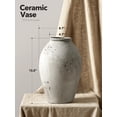 thumbnail image 3 of LE TAUCI 13.2" Tall Ceramic Vase, Large Rustic Farmhouse Flower Vase for Living Room, Console Table & Centerpiece Decor, Speckled Gray Floor Vase, 3 of 7