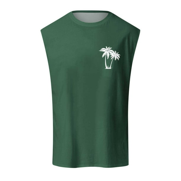 Chaleco de verano para hombre con estampado de cocos - Transpirable y cómodo, poliéster y spandex, para el trabajo, las vacaciones y el día a día
