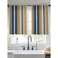 thumbnail image 2 of Vintage Stripes Sheer Curtains 2 Panels Set Navy Yellow Striped Abstract Lines Sheer Window Curtains Light Filtering Rod Pocket Voile Drapes for Bedroom Living Room 52"x54", 2 of 8