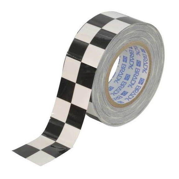 Brady Floor Tape,Black/White,2 inx100 ft,Roll 121913