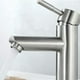thumbnail image 2 of Grifo de baño moderno, grifo de agua fría de fácil instalación para un solo orificio, grifo de tocador montado en la cubierta con construcción duradera de acero inoxidable y acabado de níquel, 2 of 5