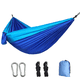 thumbnail image 1 of hamaca de paracaídas portátil para caminatas al aire libre, viajes, mochileros, hamacas columpio para patio y jardín, 55 pulgadas de ancho, 106 pulgadas de largo (azul/azul cielo), 1 of 5