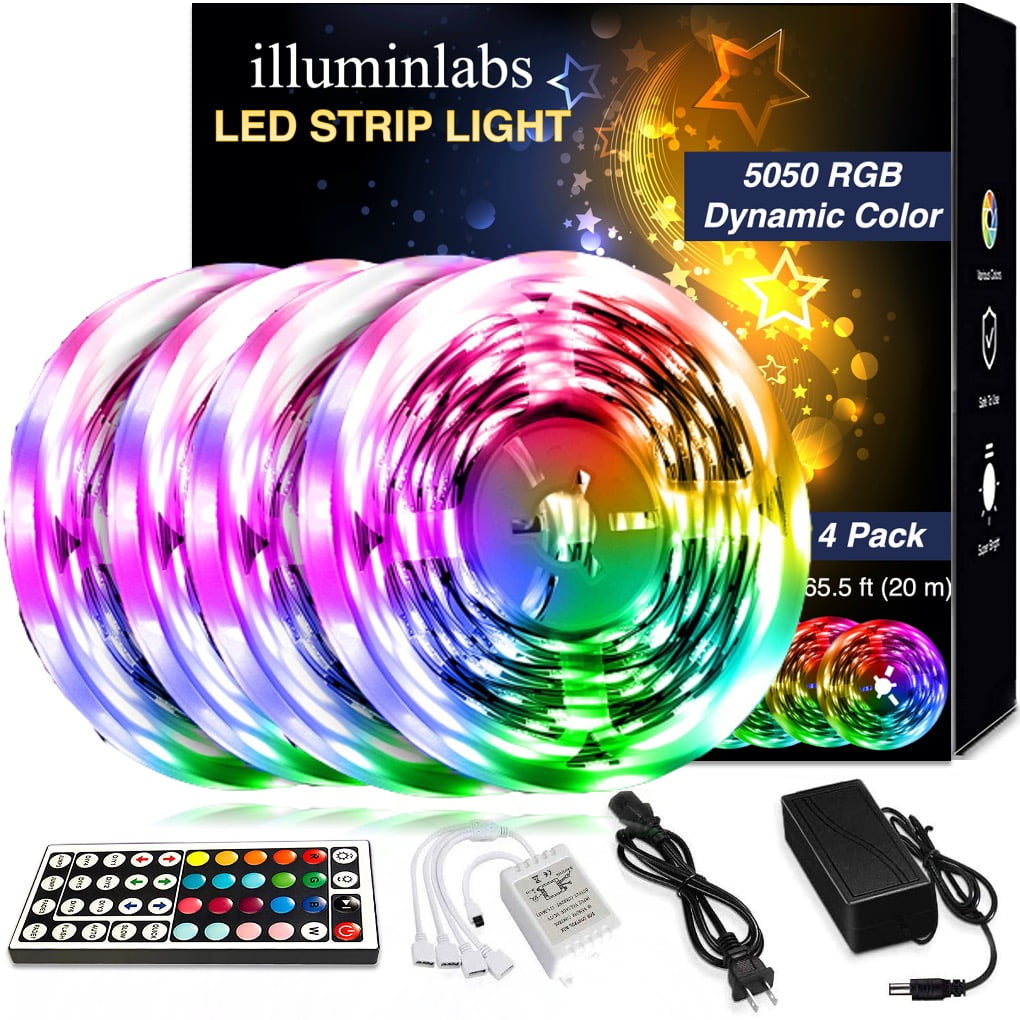 LED 5050 Xmas Fairy Strip Lights 65.5ft With Remote Color Changing for Rooms Bar 