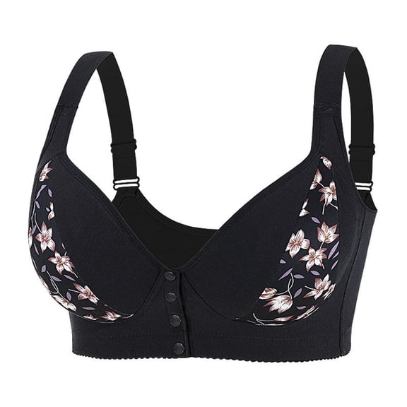 mihongmao Bralettes for Women High Support Sports Bras ABCDEFG Cup Women Leopard-Print Front Buckles Underwear No Steel Close Bra Black 36D