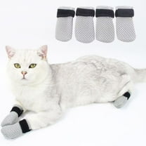 Pet Supplies Cat Booties AntiScratch Mittens 4 PCS Breathable Adjustable Cat Covers Scratch Gloves for Indoor Use During Bathing and Nail Trimming