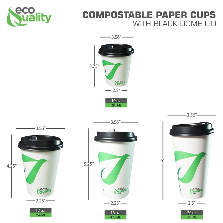 Disposable Paper Coffee Cups with Lids, Sleeve for Hot Beverages to Go  Coffee Cups, 12 oz, 50 Count
