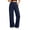 Navy, variant on cocolona Womens Casual Commute Dress Pants Elastic Waist Straight Wide Leg Vacation Work Pants with Pockets