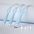 thumbnail image 1 of Feltree Silicone Data Cable Protector 3-Pack Anti-Bend Break Cover for Iphone Android Type-C Usb with Storage Strap Extends Cable Life, 1 of 8