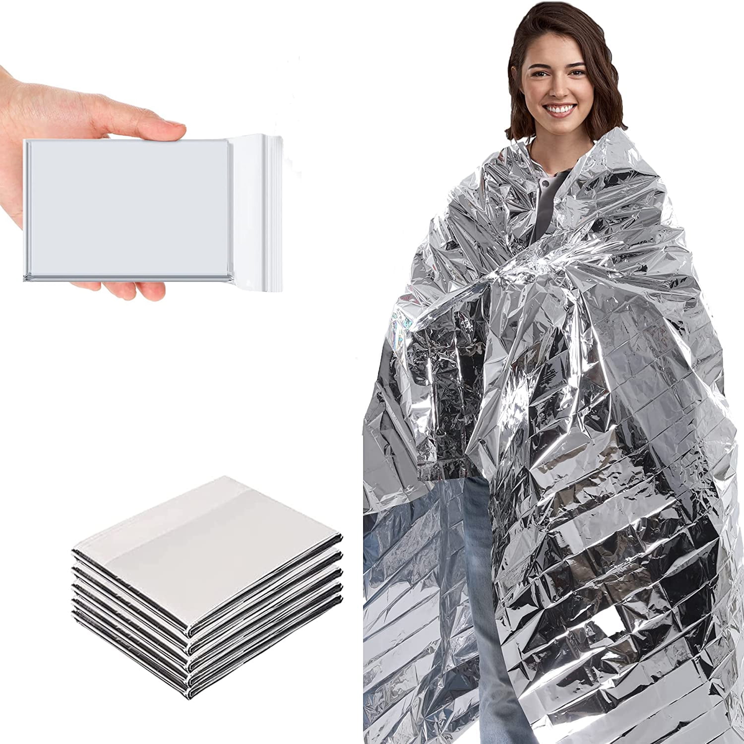 Sensch Survival Emergency Mylar Thermal Blanket, Foil Space Blanket, Body  Warmer Blanket for Outdoor, First Aid, Camping Gear, Hiking Travel, 51” x  83”, 8 Pack, Silver - Walmart.com