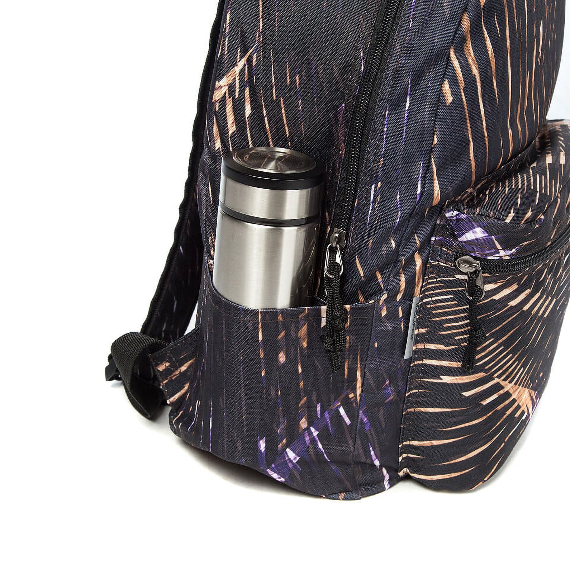 K-Cliffs  Unisex 18" Meteor Print School Backpack , Travel Daypack for Laptop  Black/Gold , Teen-Adult  100% Polyester
