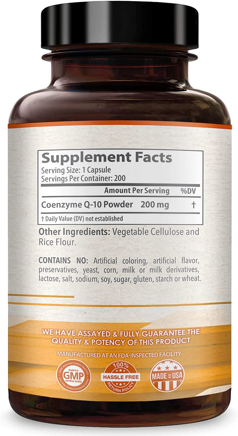 Healthy Way CoQ10 Supplement, Antioxidant Support for Heart Health & Energy, 200mg, 200 Capsules