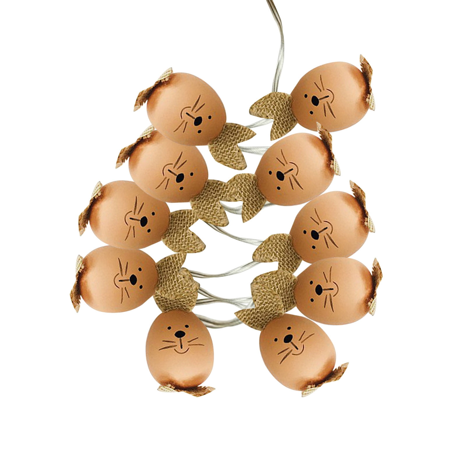 Easter LED Egg Bunny Light String, Battery-Powered Decorative Lighting for Holiday and Party, Warm White Glow