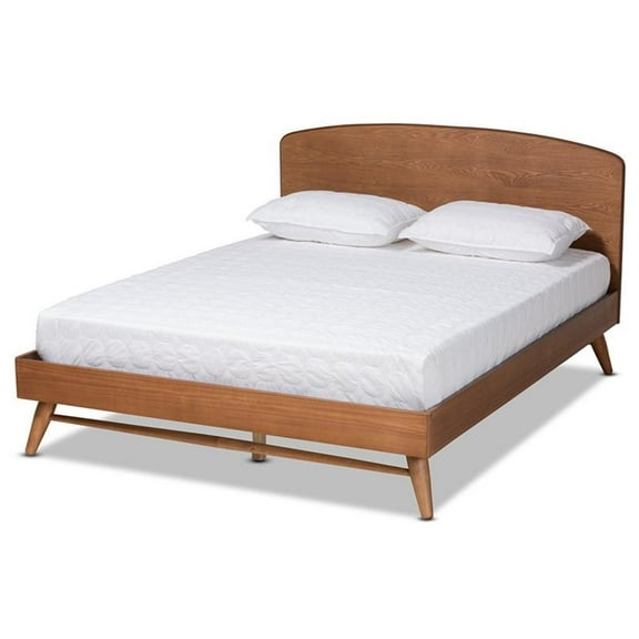 Bowery Hill Transitional Walnut Brown Finished Queen Size Platform Bed