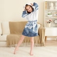 thumbnail image 3 of FORMRS Niños Bathrobe Unisex Hooded Robe Soft Plush Pajamas Sleepwear, Size 10-12T, Watercolor Mountains, 3 of 7