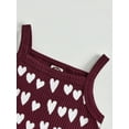 thumbnail image 5 of 2Pcs Little Girls Knitted Outfit Summer Heart Printing Sleeveless Tank Tops + Shorts Set, 5 of 9