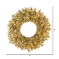thumbnail image 2 of Vickerman Pre-Lit Tinsel Wreath with 50 Clear Mini Dura-Lit Lights, 24-Inch, Gold Silver, 2 of 2