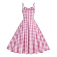 thumbnail image 4 of IBTOM CASTLE Women's Vintage 1950s Cocktail Party Swing Dress Summer Sleeveless Halter Retro Wedding Formal A-line Midi Dresses S Pink, 4 of 8